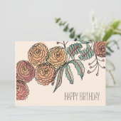 Blume der warmen Farbkarnation Botanische Kunst Karte (Stehend Vorderseite)