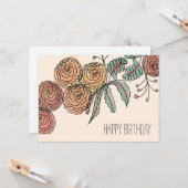 Blume der warmen Farbkarnation Botanische Kunst Karte (Vorderseite/Rückseite Beispiel)