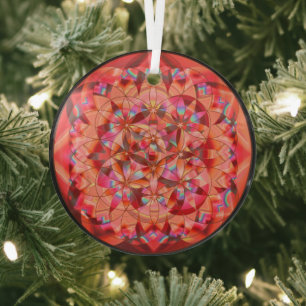 Blume der warmen Lebenstöne Ornament Aus Glas