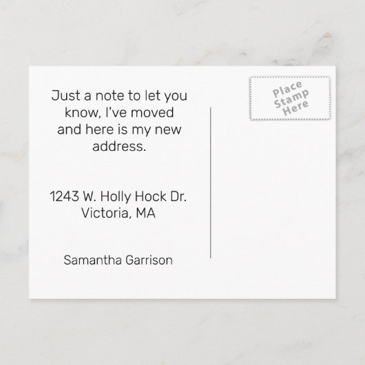 Blume der Wasserfarbe Änderung der Postkarte (Rückseite)