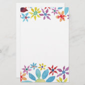 Blume der Wasserfarbe Briefpapier (Vorne/Hinten)