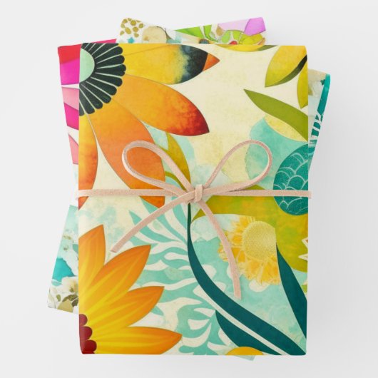 Blume der Wasserfarbe Geschenkpapier Set (Beispiel)