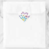 Blume der Wasserfarbe Herz-Aufkleber (Tasche)