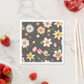Blume der Wasserfarben-Frühlingsmuster mit Milchpr Serviette (Beispiel)