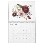 Blume der Wasserfarben Grünpflanzen Botanisch Kalender (Jan 2027)