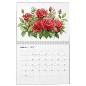 Blume der Wasserfarben Grünpflanzen Botanisch Kalender (Feb 2027)