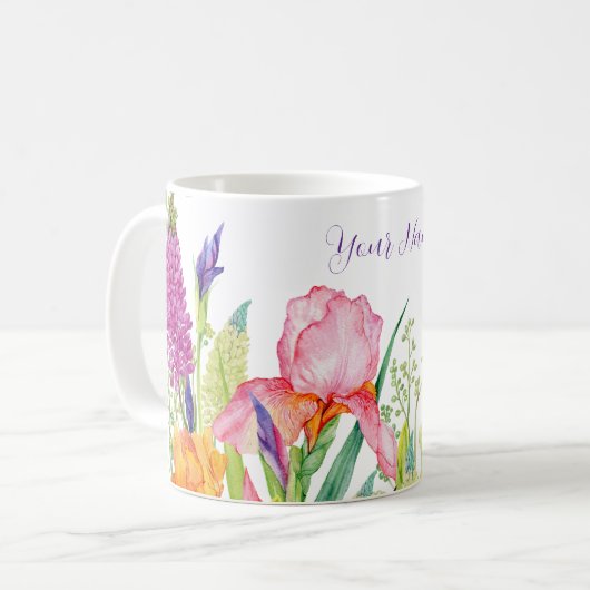 Blume der Wasserfarben Kaffeetasse (Vorderseite Links)