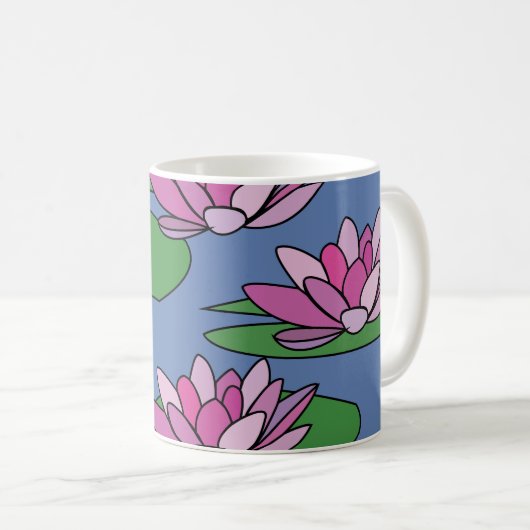 Blume der Wasserlilie Kaffeetasse (VorderseiteRechts)