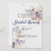 BLUME DER WEISS UND BLAUEN PATELE ELEGANTES BRAUTP EINLADUNG (Vorderseite)