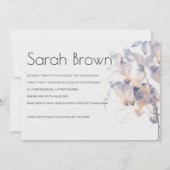 BLUME DER WEISS UND BLAUEN PATELE ELEGANTES BRAUTP EINLADUNG (Rückseite)