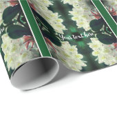 Blume der weißen Azalea mit Raindrops Personalisie Geschenkpapier (Rolleneckpunkt)