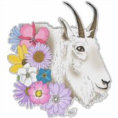 Blume der weißen Bergziege Aufkleber (Vorderseite)