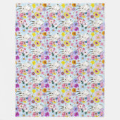 Blume der weißen Bergziege Fleecedecke (Vorderseite)
