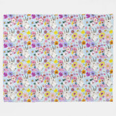 Blume der weißen Bergziege Fleecedecke (Vorderseite (Horizontal))