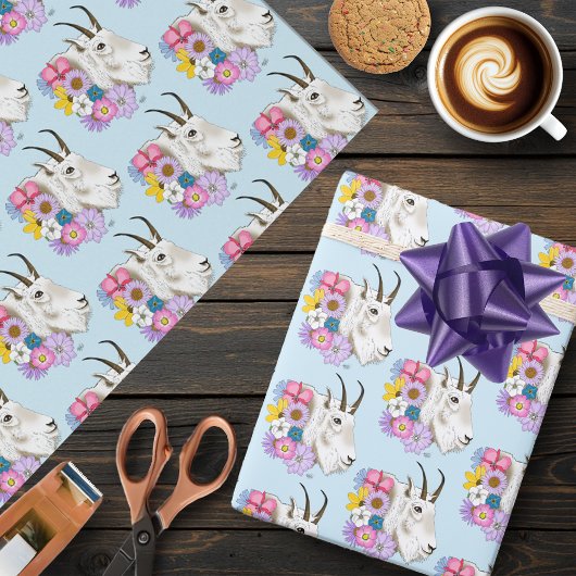 Blume der weißen Bergziege Geschenkpapier