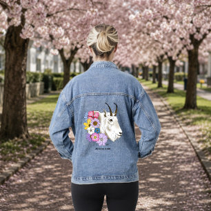 Blume der weißen Bergziege Jeansjacke