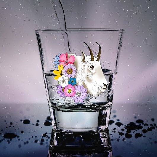 Blume der weißen Bergziege Schnapsglas