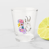 Blume der weißen Bergziege Schnapsglas (Vorderseite)