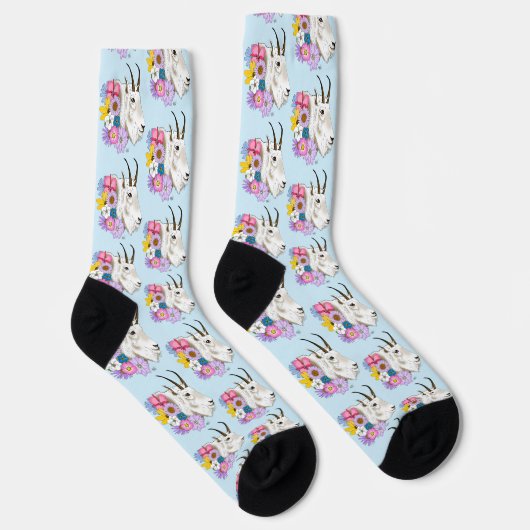 Blume der weißen Bergziege Socken (Rechts)