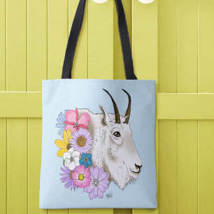 Blume der weißen Bergziege Tasche