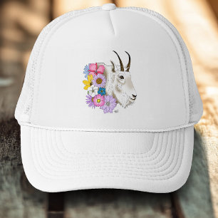 Blume der weißen Bergziege Truckerkappe