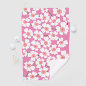 Blume der Weißen Fantasie Lover Pattern Pink Golfhandtuch (Insitu)