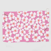 Blume der Weißen Fantasie Lover Pattern Pink Golfhandtuch (Horizontal)