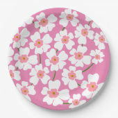 Blume der Weißen Fantasie Lover Pattern Pink Pappteller (Vorderseite)