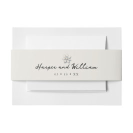 Blume der weißen Hochzeitseinladung Einladungsbanderole