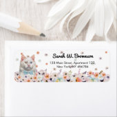 Blume der weißen Katze Blue Bow Krawatte (Insitu)