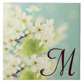 Blume der weißen Kirschblosse Fliese (Vorderseite)