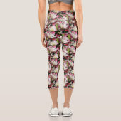 Blume der Weißen Lilie Capri Leggings (Rückseite)