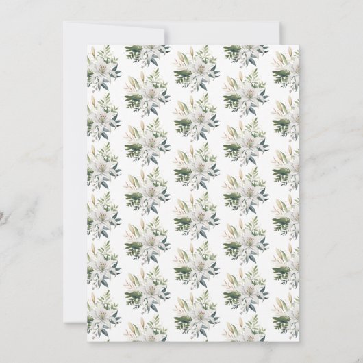 Blume der Weißen Lilie Dankeskarte (Rückseite)