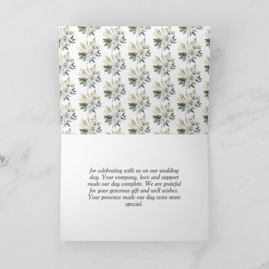 Blume der Weißen Lilie Dankeskarte (Innenseite)