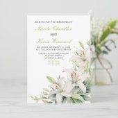 Blume der Weißen Lilie Einladung (Stehend Vorderseite)