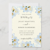 Blume der Weißen Lilie Gerahmte Einladung zur Hoch (Vorderseite)