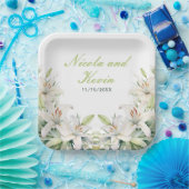 Blume der Weißen Lilie Pappteller (Party)