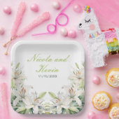 Blume der Weißen Lilie Pappteller (Party)