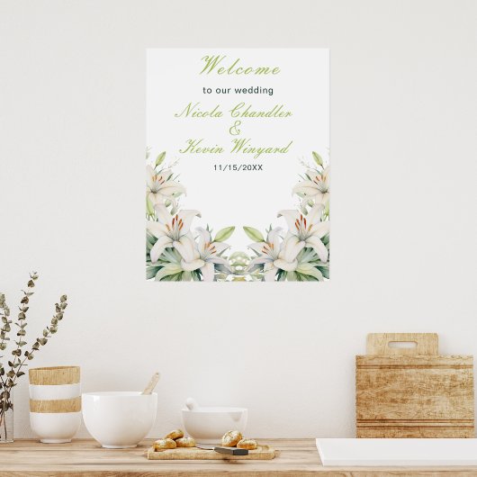 Blume der Weißen Lilie Poster (Küche)