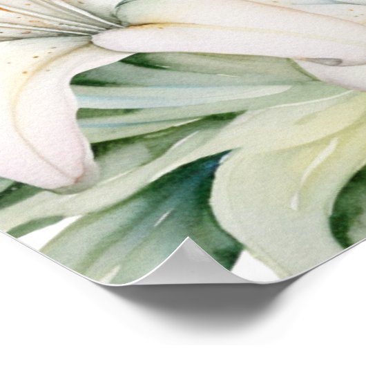 Blume der Weißen Lilie Poster (Ecke)