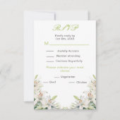 Blume der Weißen Lilie RSVP Karte (Vorderseite)