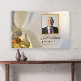 Blume der Weißen Orchidee - Beerdigung des Lebens Banner