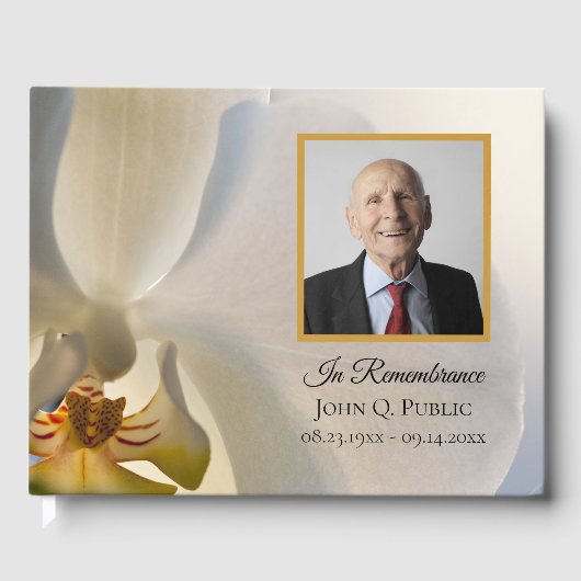 Blume der Weißen Orchidee - Beerdigung des Lebens Gästebuch (Vorderseite)