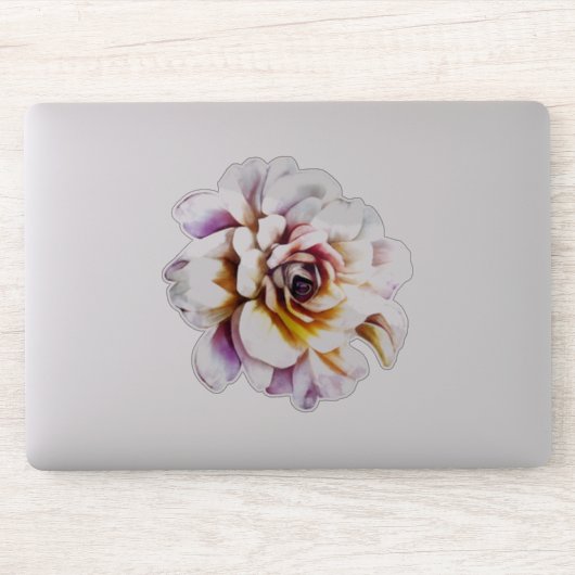 Blume der weißen Rose Aufkleber (Computer)