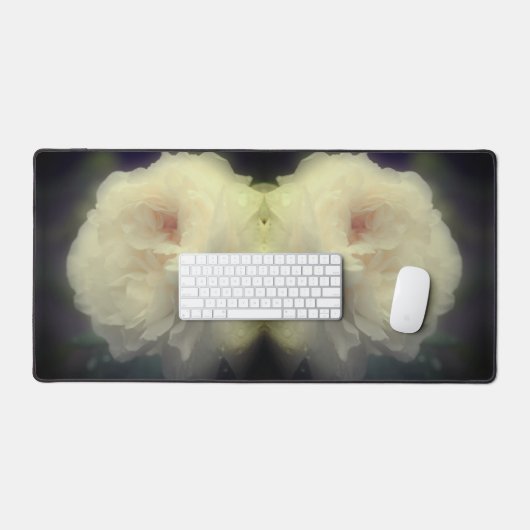 Blume der weißen Rose im Blut Abstrakt Schreibtischunterlage (Tastatur & Maus)