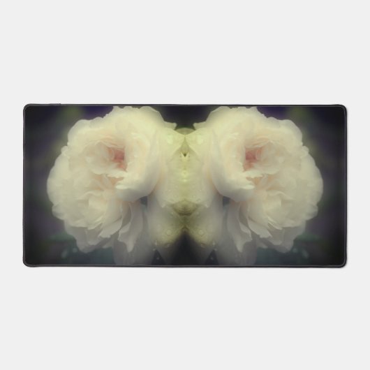 Blume der weißen Rose im Blut Abstrakt Schreibtischunterlage (Vorderseite)