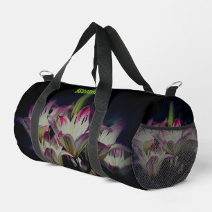 Blume der Weißen und Roten Lilie Personalisiert Duffle Bag