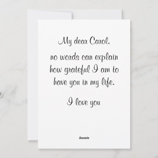 Blume der Wertschätzung Feiertagskarte (Rückseite)