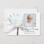 Blume der White Water Lily Beerdigung Beileid Dankeskarte (Vorderseite)