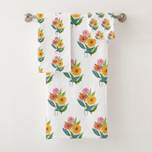 Blume der Wildblume Zinnia Badhandtuch Set